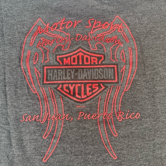 Harley-Davidson Rare Glitter Gray and Red Super Fast San Juan T - Picture 6 of 9